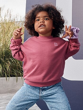 Sweatshirt lisa em moletão não cardado para criança - Kiabi