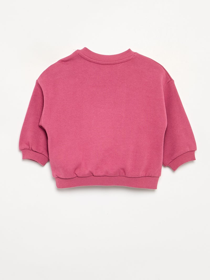 Sweatshirt lisa em moletão não cardado para criança - Kiabi Rosa - Kiabi