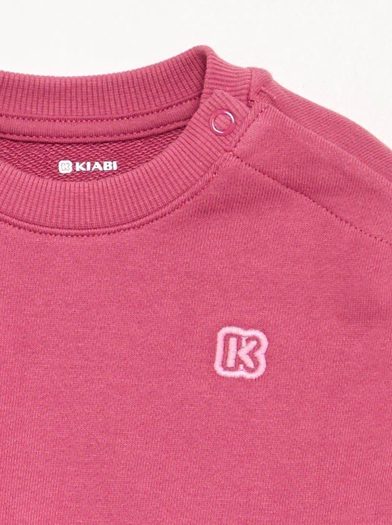 Sweatshirt lisa em moletão não cardado para criança - Kiabi Rosa - Kiabi
