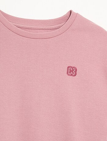 Sweatshirt lisa em moletão não cardado para menina - Kiabi