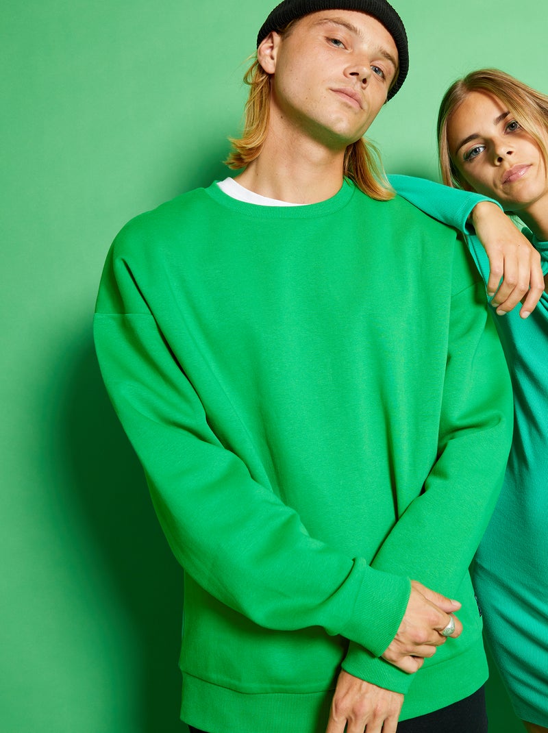 Sweatshirt lisa em moletão VERDE - Kiabi
