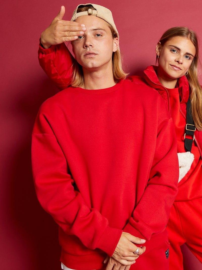 Sweatshirt lisa em moletão VERMELHO - Kiabi