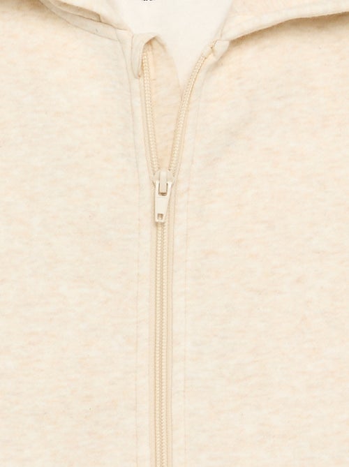 Sweatshirt liso com capuz e fecho de correr - Kiabi