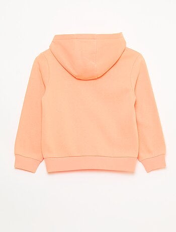 Sweatshirt liso com capuz e fecho de correr