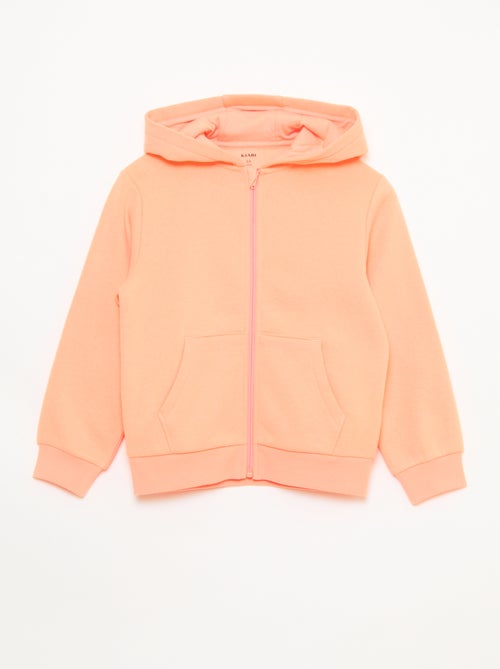 Sweatshirt liso com capuz e fecho de correr - Kiabi