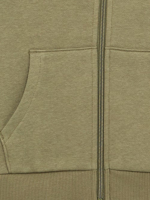 Sweatshirt liso com capuz e fecho de correr - Kiabi Sweatshirt liso com capuz e fecho de correr - Kiabi