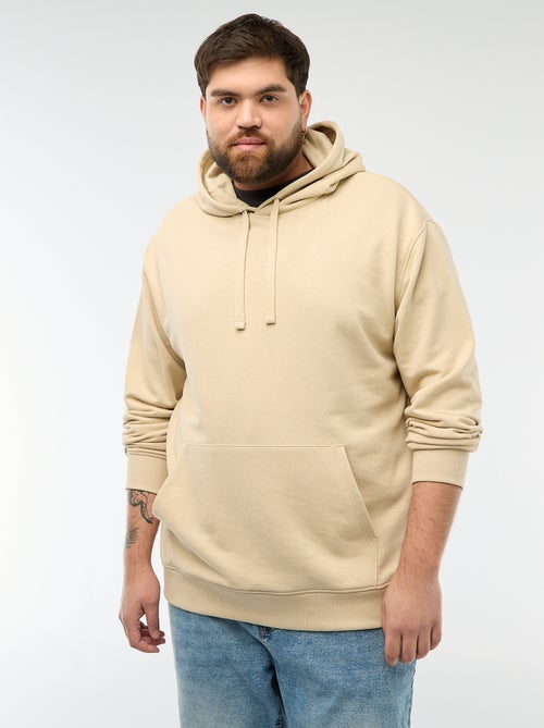 Sweatshirt liso com capuz em french terry - Kiabi