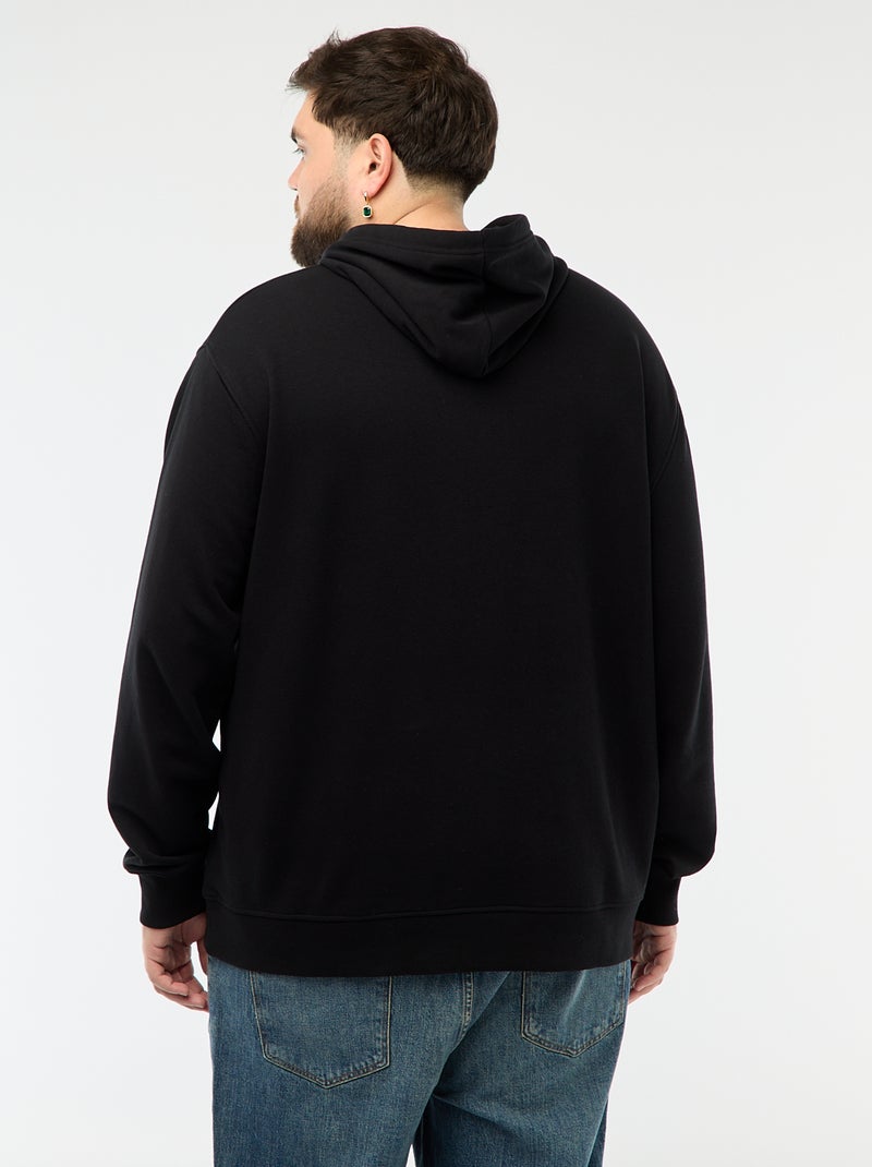 Sweatshirt liso com capuz em french terry Preto - Kiabi