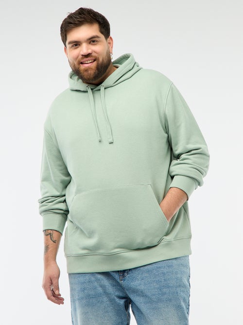 Sweatshirt liso com capuz em french terry - Kiabi