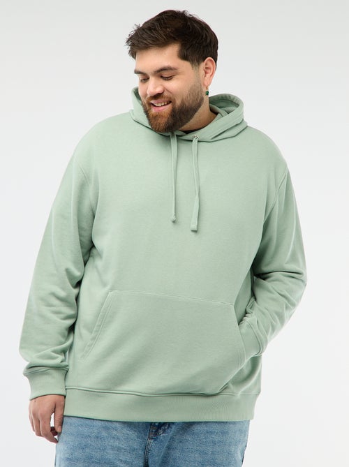 Sweatshirt liso com capuz em french terry - Kiabi