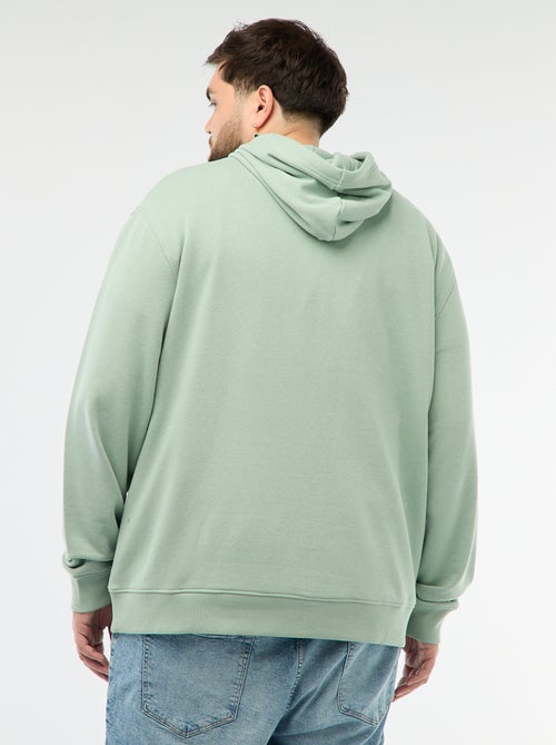 Sweatshirt liso com capuz em french terry - Kiabi