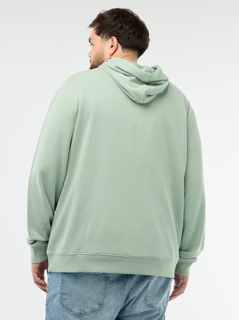 Sweatshirt liso com capuz em french terry Verde - Kiabi