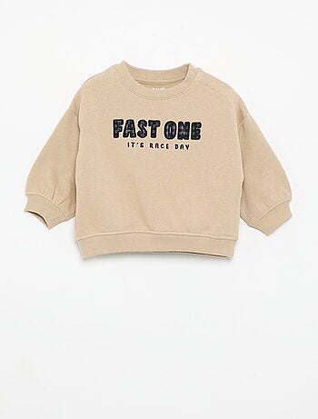 Sweatshirt liso com estampado no peito