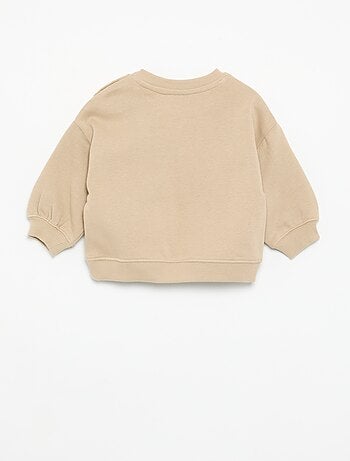 Sweatshirt liso com estampado no peito