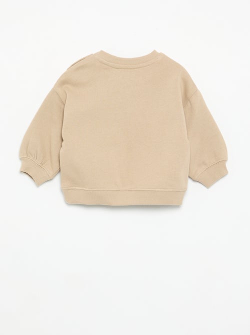 Sweatshirt liso com estampado no peito - Kiabi