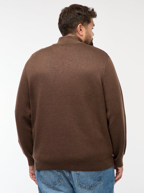 Sweatshirt liso com gola alta com zíper estilo camionista - Kiabi