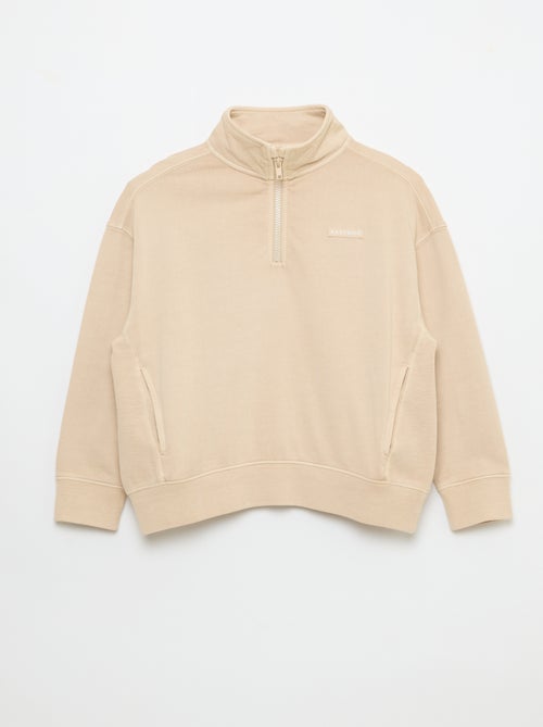 Sweatshirt liso com gola funil - Kiabi