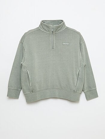 Sweatshirt liso com gola funil