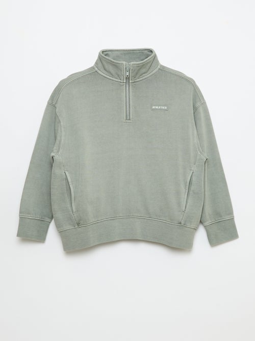 Sweatshirt liso com gola funil - Kiabi