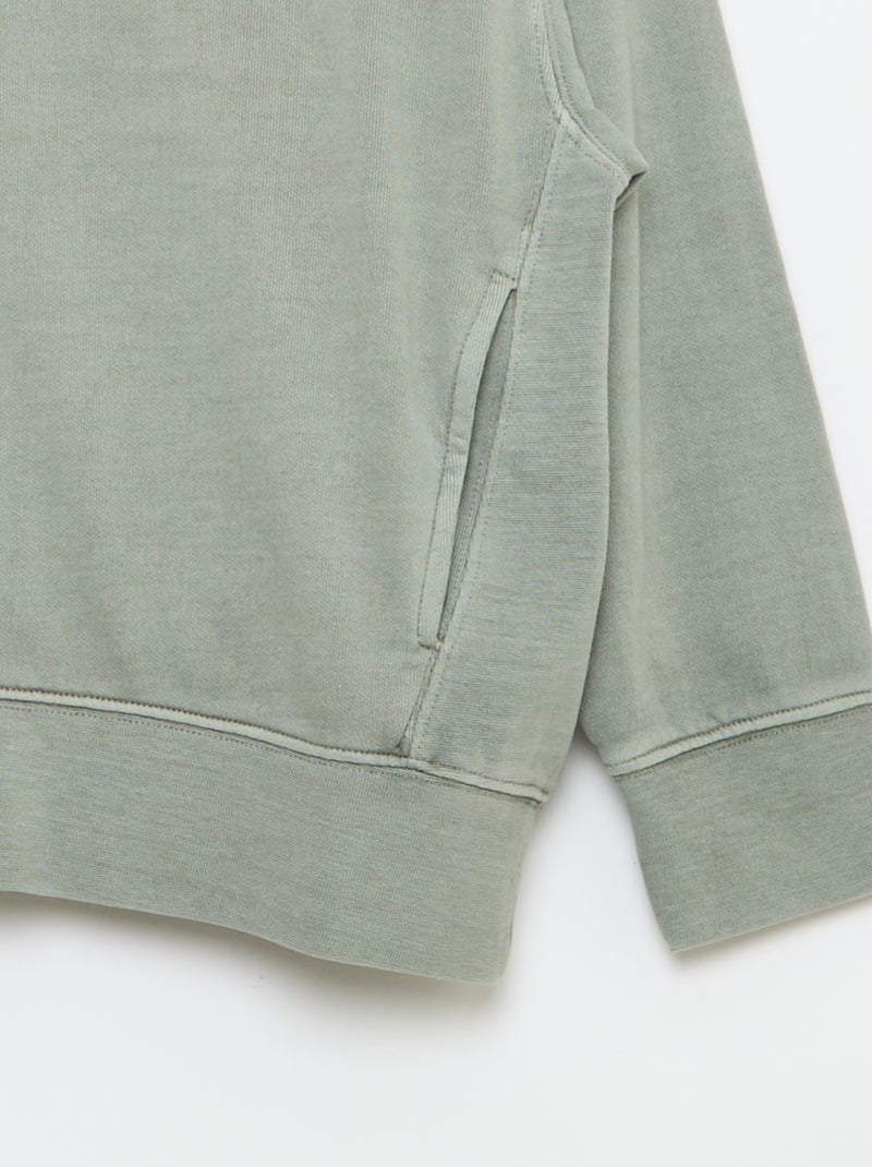 Sweatshirt liso com gola funil Cinza - Kiabi