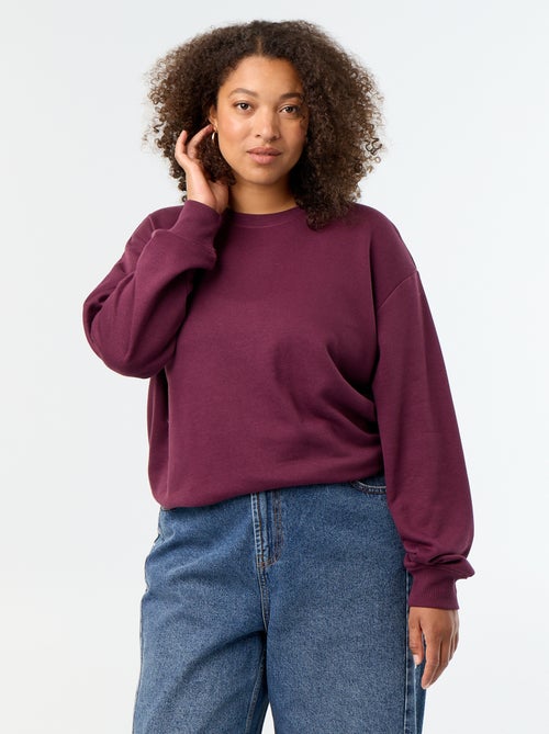 Sweatshirt liso de gola redonda em French Terry - Kiabi Sweatshirt liso de gola redonda em French Terry - Kiabi