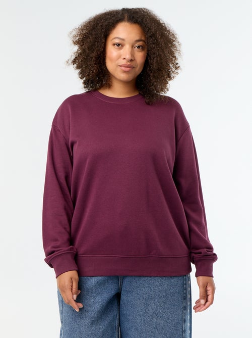 Sweatshirt liso de gola redonda em French Terry - Kiabi Sweatshirt liso de gola redonda em French Terry - Kiabi