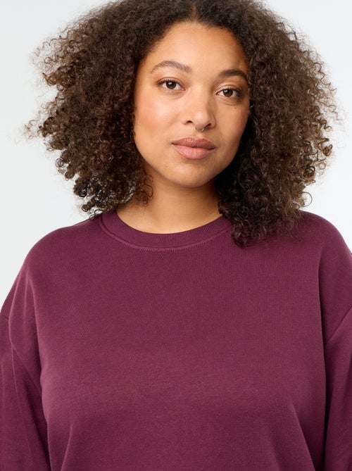Sweatshirt liso de gola redonda em French Terry - Kiabi Sweatshirt liso de gola redonda em French Terry - Kiabi