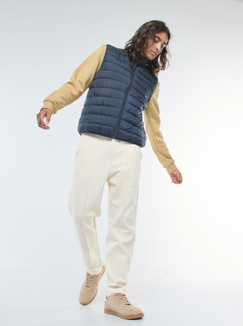 Sweatshirt liso de gola redonda em moletom cardado - Kiabi