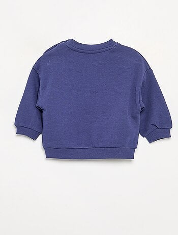 Sweatshirt liso de manga comprida em moletão não cardado para criança - Kiabi