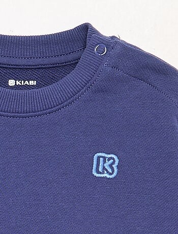 Sweatshirt liso de manga comprida em moletão não cardado para criança - Kiabi