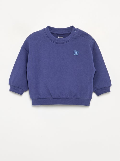 Sweatshirt liso de manga comprida em moletão não cardado para criança - Kiabi - Kiabi