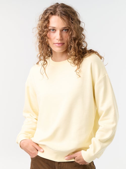 Sweatshirt liso em French Terry - Kiabi Sweatshirt liso em French Terry - Kiabi