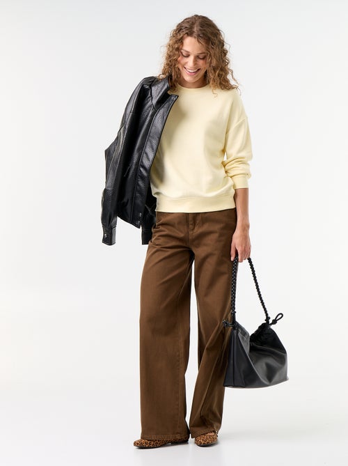 Sweatshirt liso em French Terry - Kiabi Sweatshirt liso em French Terry - Kiabi