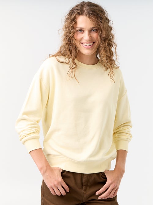 Sweatshirt liso em French Terry - Kiabi Sweatshirt liso em French Terry - Kiabi