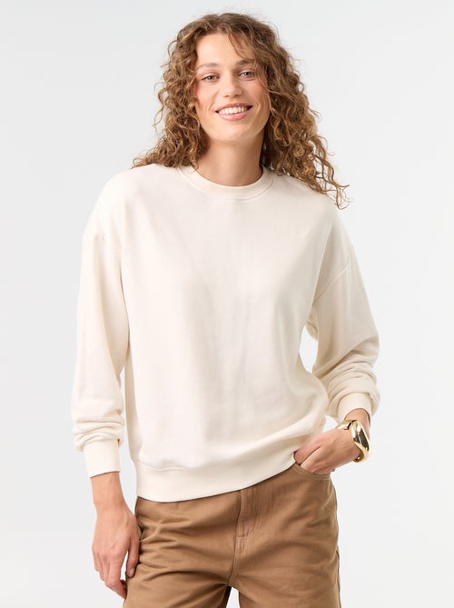 Sweatshirt liso em French Terry - Kiabi Sweatshirt liso em French Terry - Kiabi