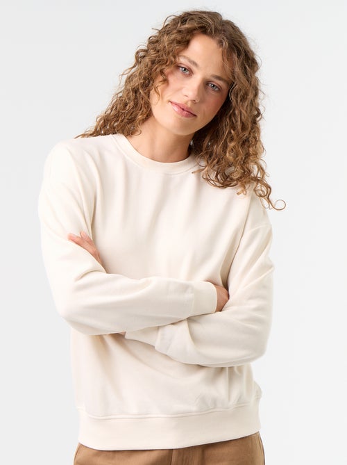 Sweatshirt liso em French Terry - Kiabi Sweatshirt liso em French Terry - Kiabi