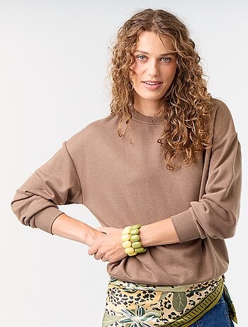 Sweatshirt liso em French Terry