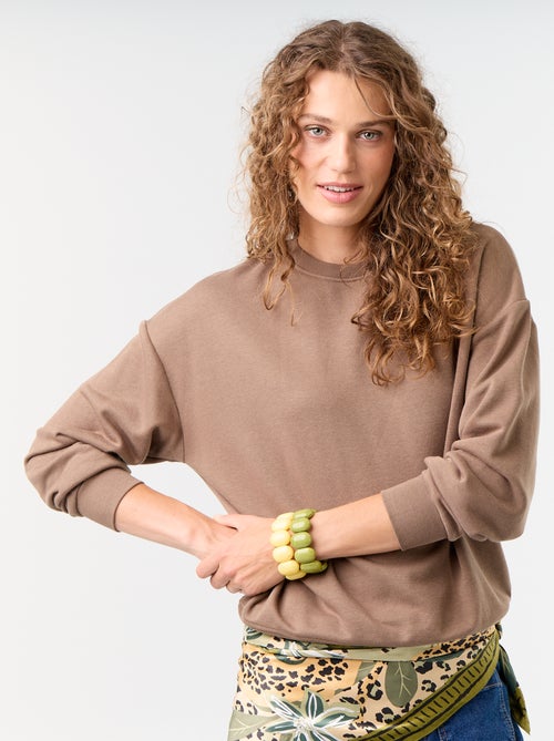Sweatshirt liso em French Terry - Kiabi Sweatshirt liso em French Terry - Kiabi
