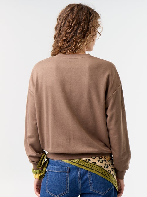 Sweatshirt liso em French Terry - Kiabi Sweatshirt liso em French Terry - Kiabi