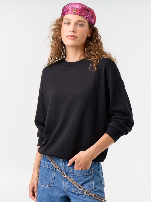Sweatshirt liso em French Terry - Kiabi Sweatshirt liso em French Terry - Kiabi