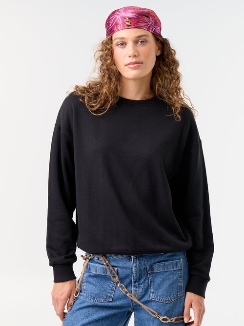 Sweatshirt liso em French Terry - Kiabi Sweatshirt liso em French Terry - Kiabi
