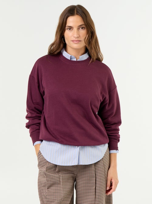 Sweatshirt liso em French Terry - Kiabi Sweatshirt liso em French Terry - Kiabi