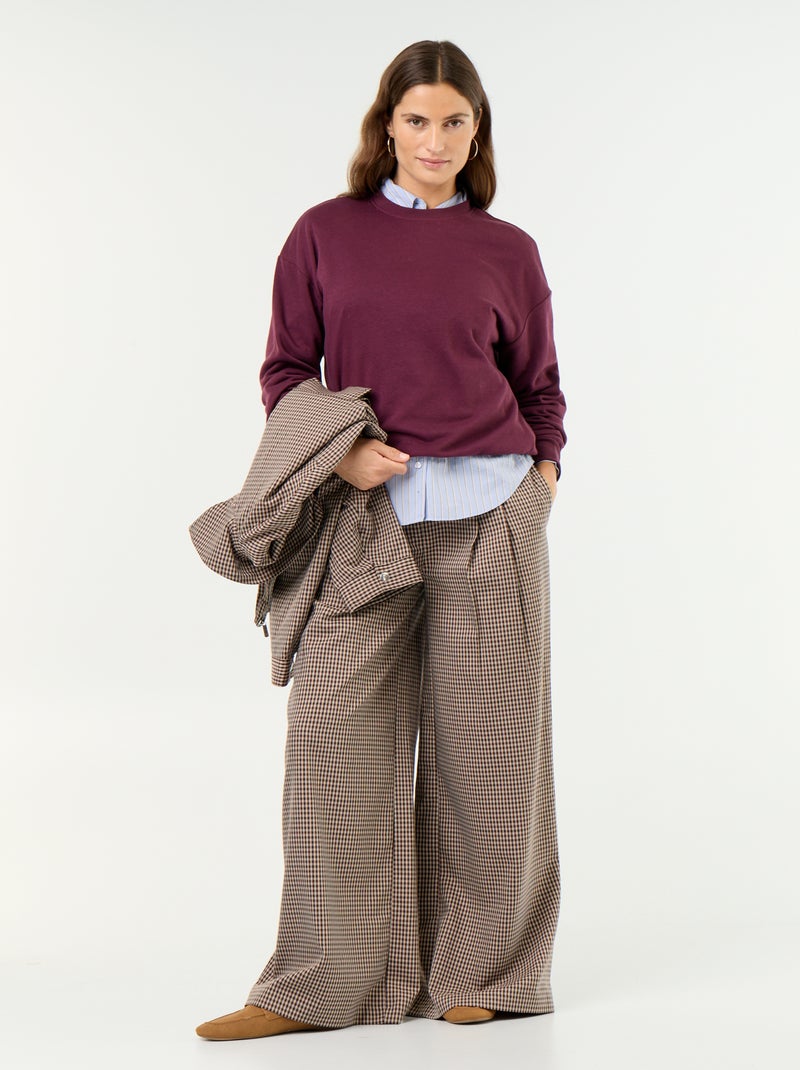 Sweatshirt liso em French Terry Rosa - Kiabi