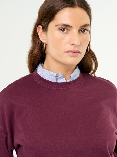 Sweatshirt liso em French Terry - Kiabi Sweatshirt liso em French Terry - Kiabi