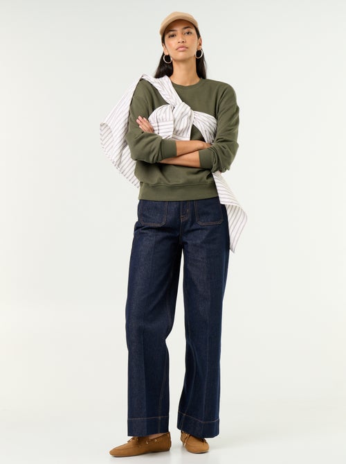 Sweatshirt liso em French Terry - Kiabi Sweatshirt liso em French Terry - Kiabi