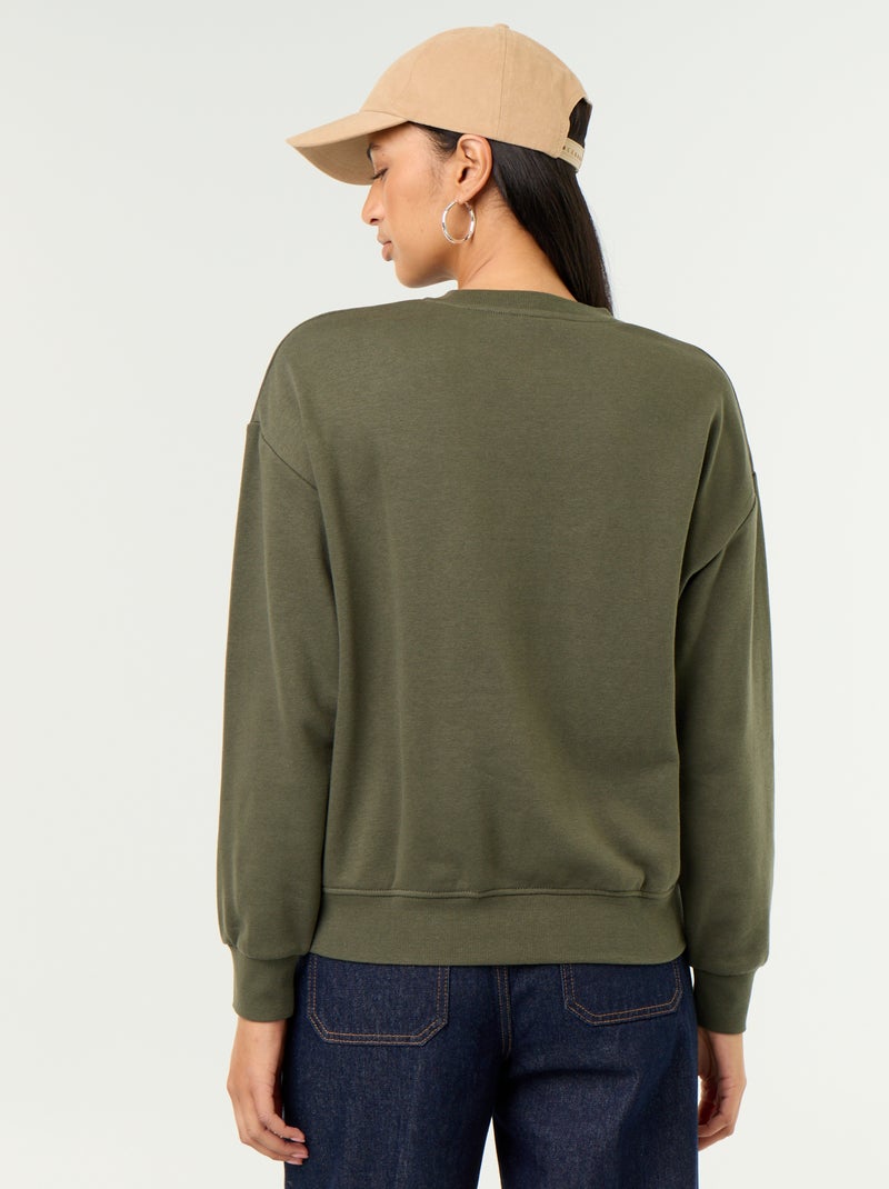 Sweatshirt liso em French Terry Verde - Kiabi