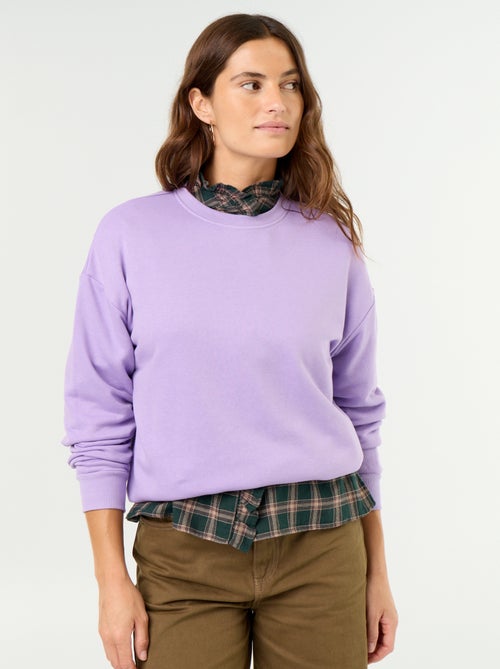 Sweatshirt liso em French Terry - Kiabi Sweatshirt liso em French Terry - Kiabi