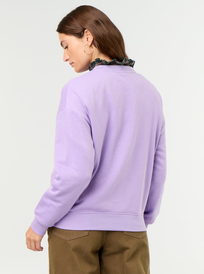 Sweatshirt liso em French Terry Violeta - Kiabi