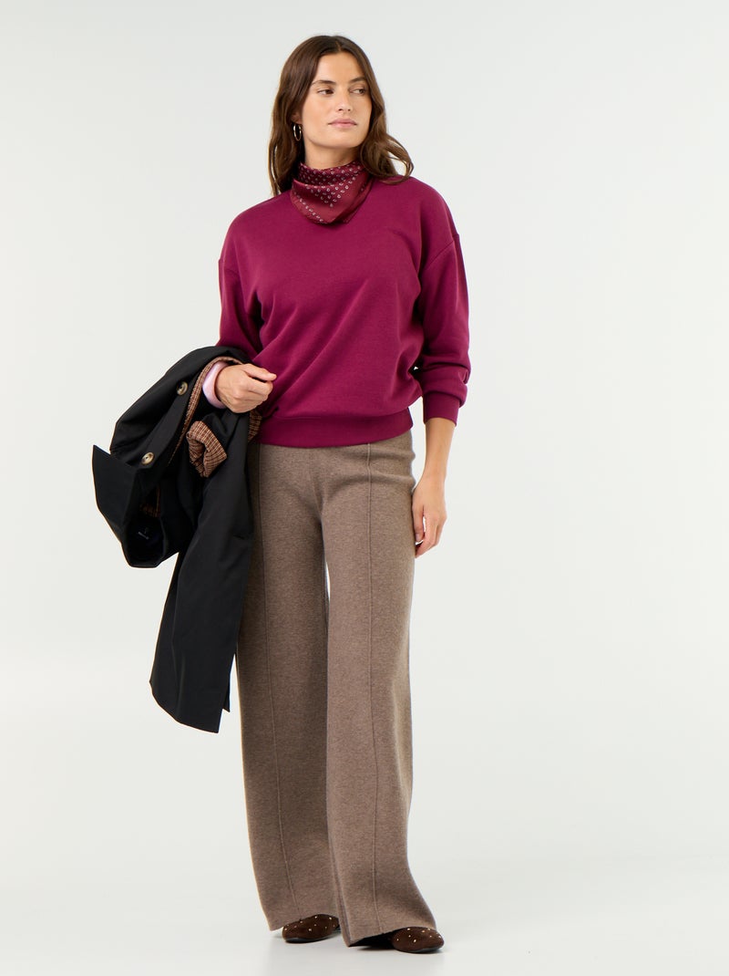 Sweatshirt liso em French Terry Violeta - Kiabi