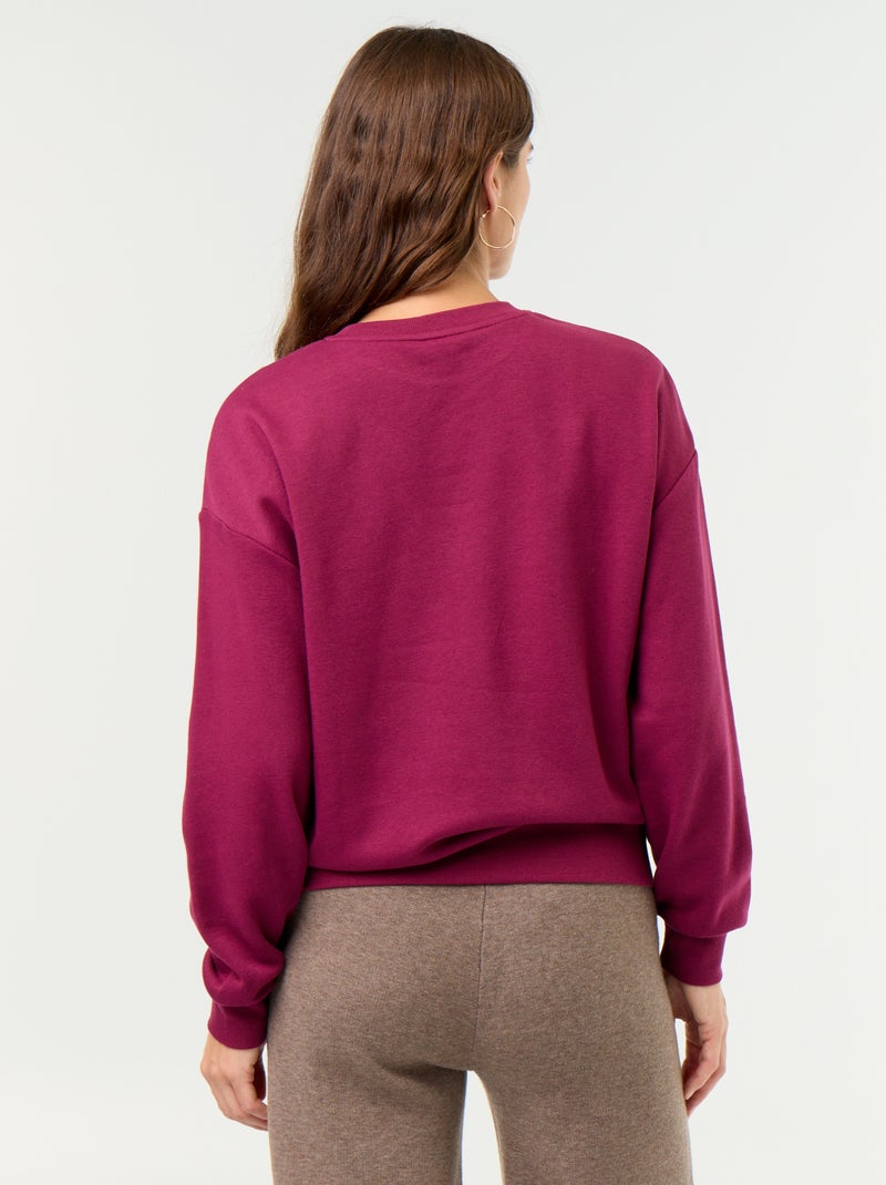 Sweatshirt liso em French Terry Violeta - Kiabi